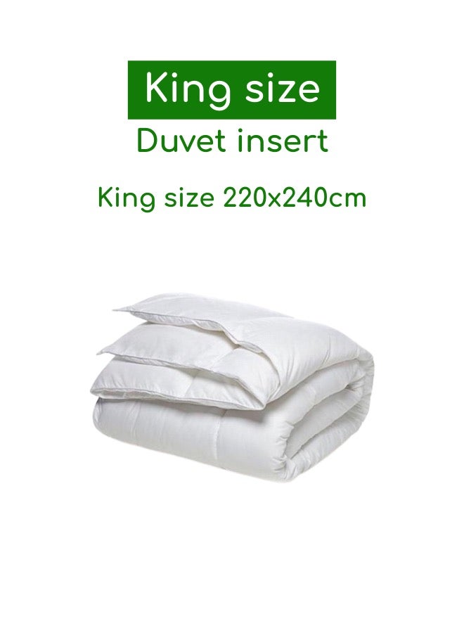 لونا هوم لحاف مقاس كينج 220 × 240 سم من الألياف المجوفة البيضاء - Image 3
